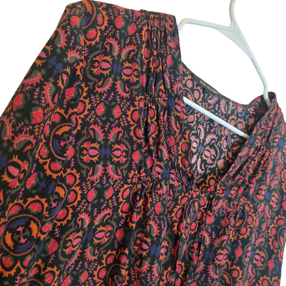 Kobi Halperin Silk Blouse Size Small Boho Print Black Red Top Abstract - Picture 2 of 9